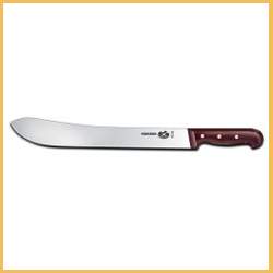 Forschner 14" Wood Plain Round Point Granton Edge Butcher Knife